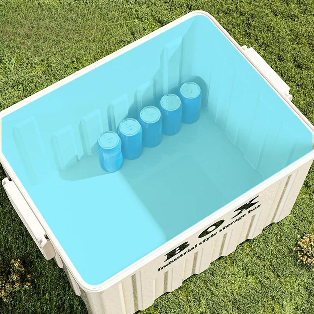 Stackable Lidded Storage Bin Utility Crate with Handles Tote Storage Box for Snack Organizing Backpacking Traveling 34x25x19.5cm