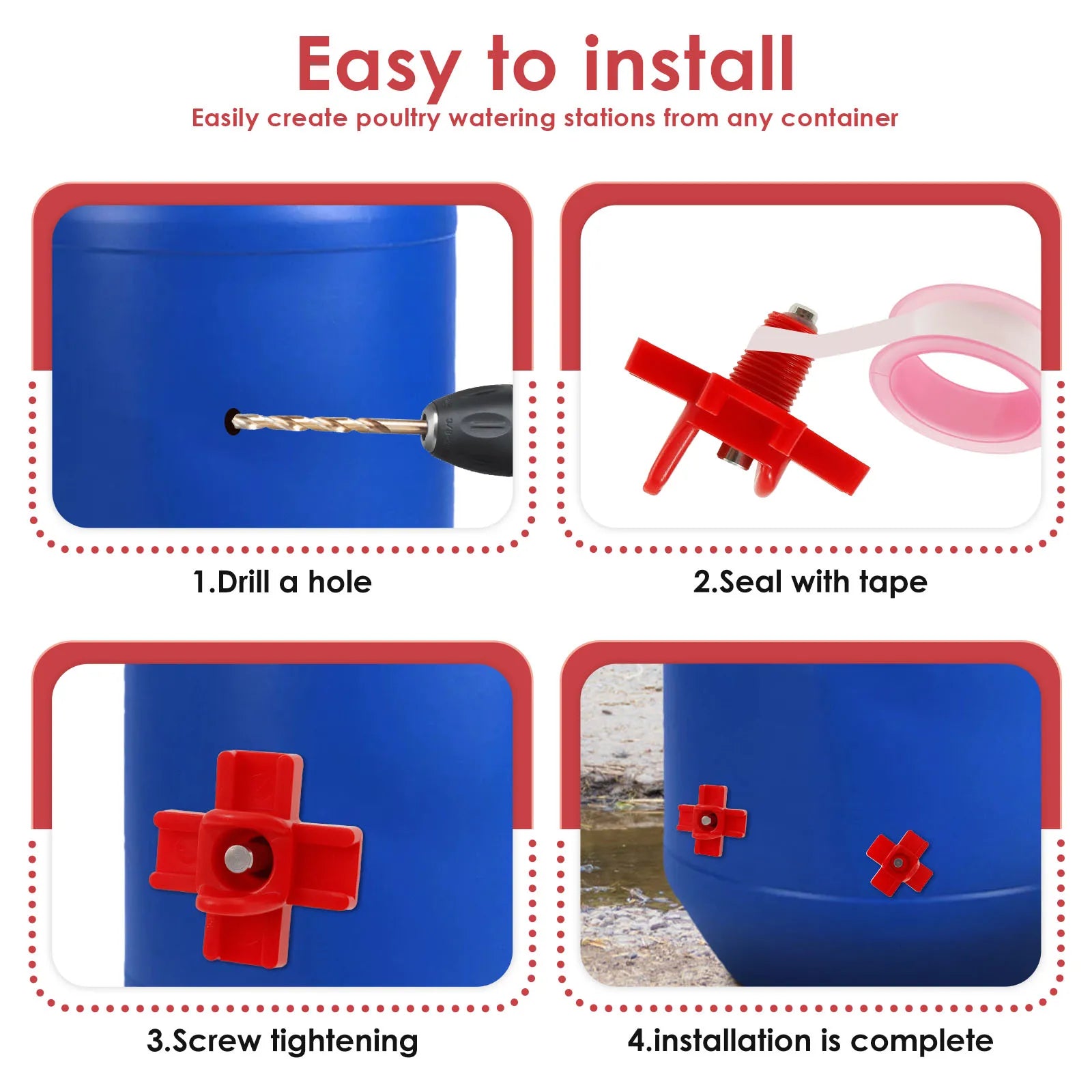 12Pcs Chicken Waterer Nipple Drinkers Quail Pigeon Bird Waterer Nipples Automatic Waters Spring Type Poultry Farming Equipment