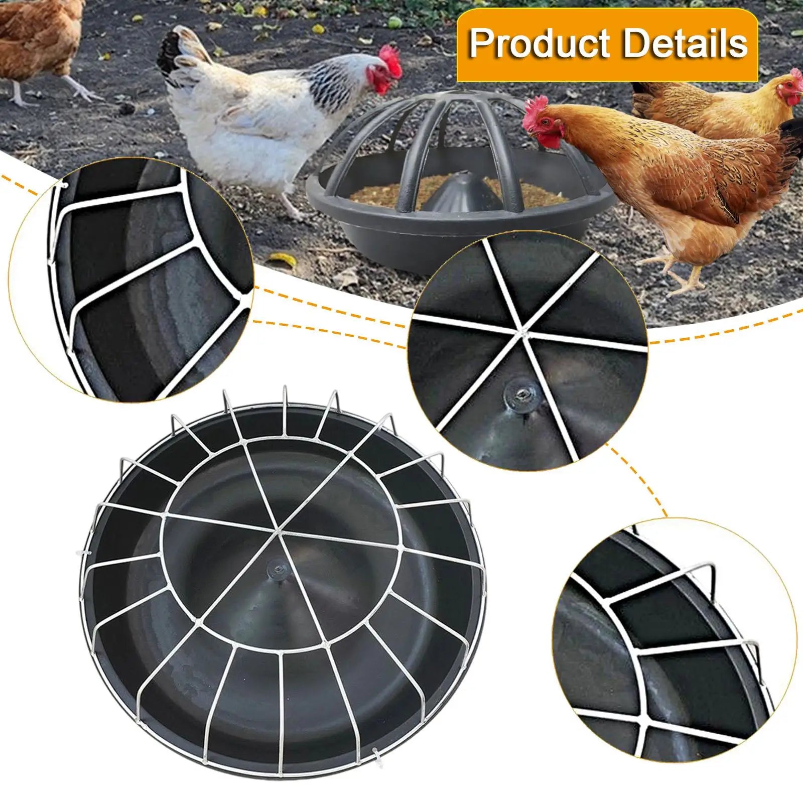 Comedero Portátil 12/18/20 Orificios para Gallinas