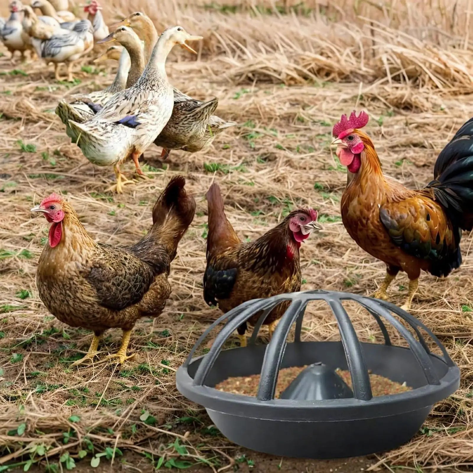 Comedero Portátil 12/18/20 Orificios para Gallinas