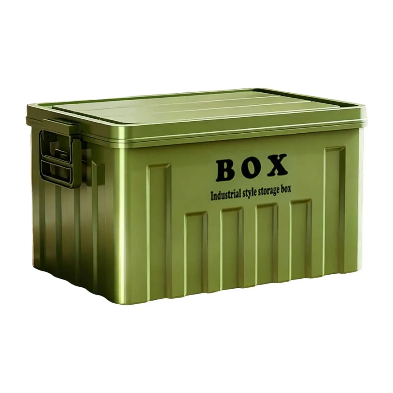 Stackable Lidded Storage Bin Utility Crate with Handles Tote Storage Box for Snack Organizing Backpacking Traveling 34x25x19.5cm