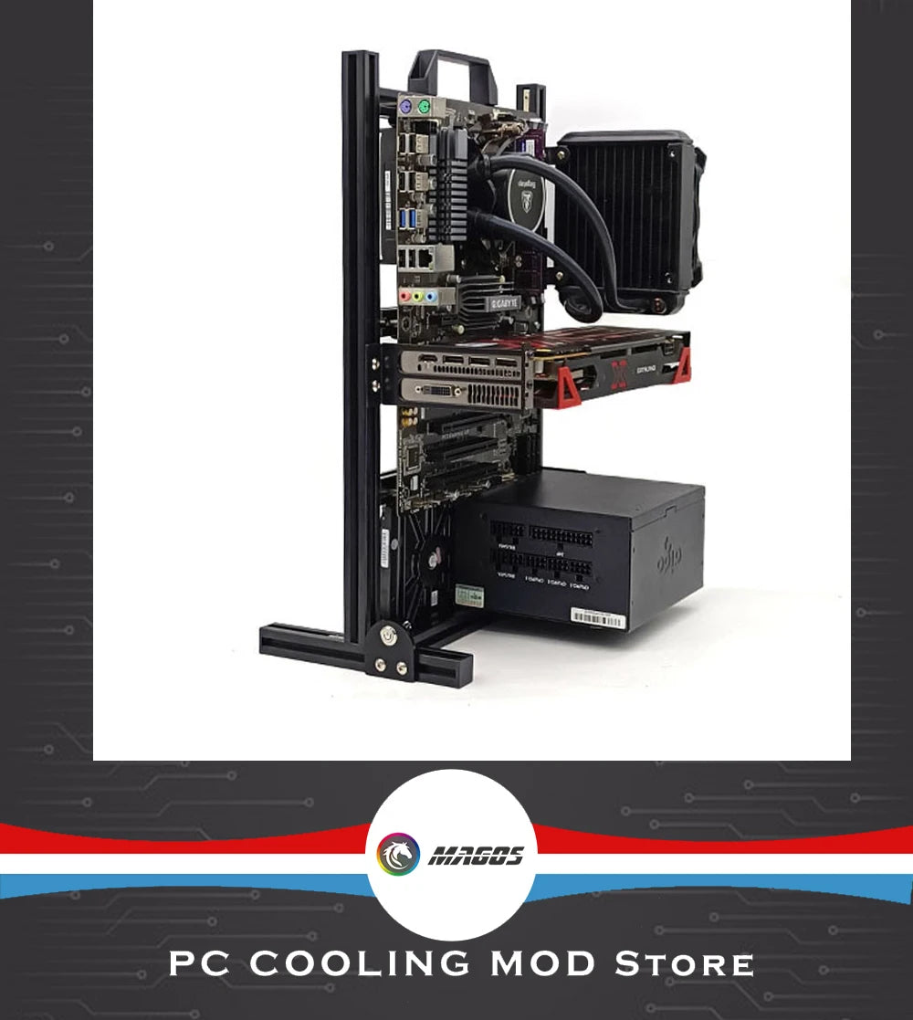 Aluminum Fully Open Case Frame Support ITX / MATX /ATX Motherboard,Vertical Computer Housing PC Water Cooling Gamer DIY Cabinet