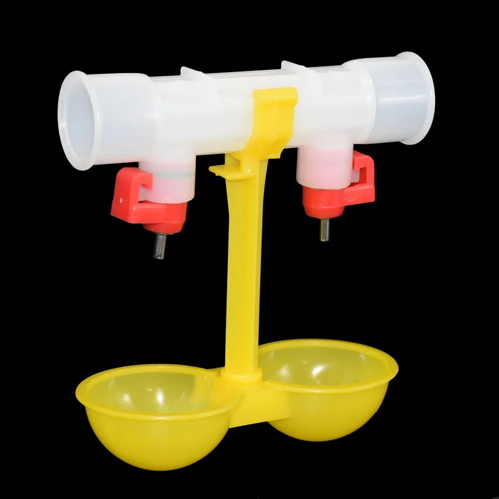 Bebedero Doble con Niple 25mm para Gallinas 10 Pcs