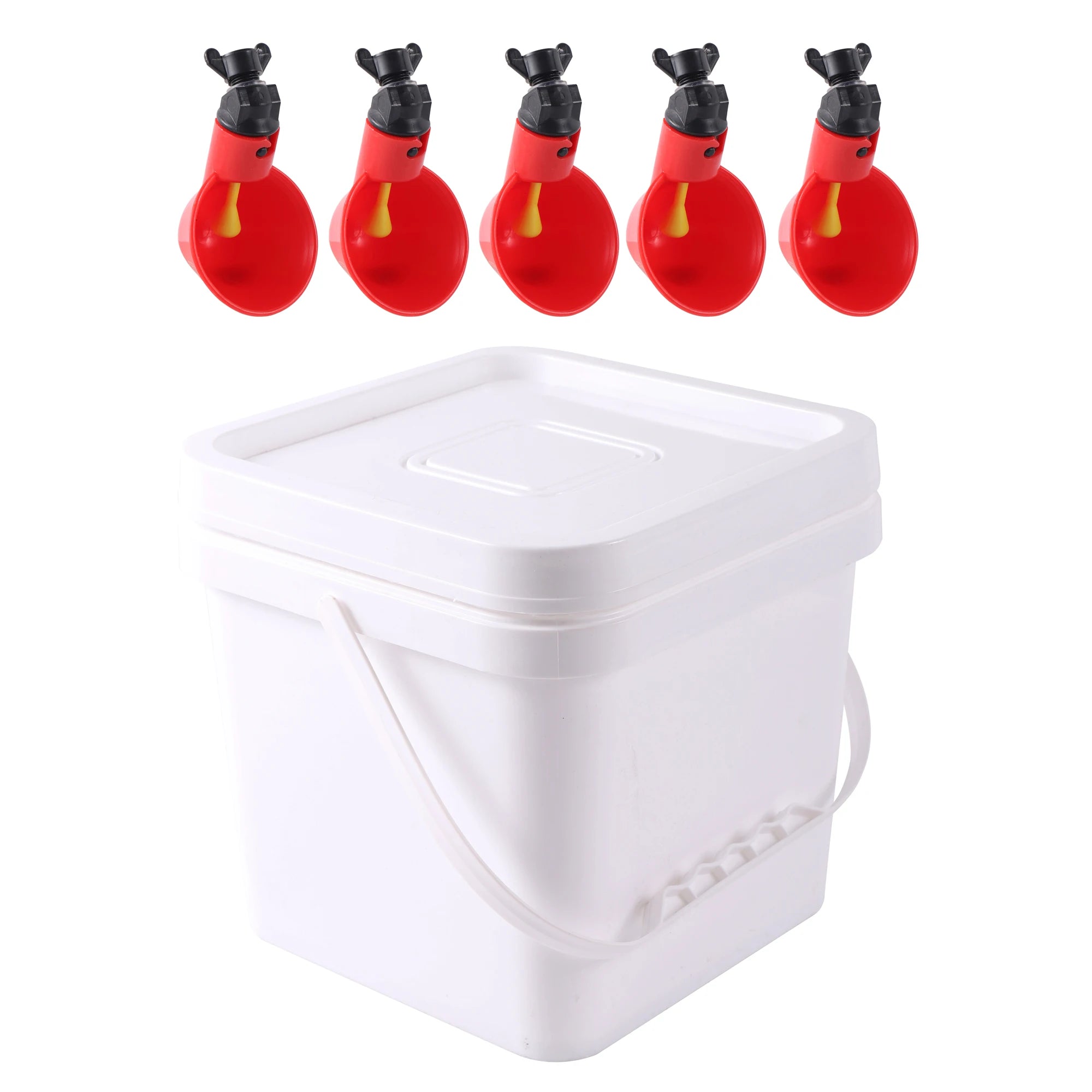 Cubo Bebedero para Pollos 5L con Tazas para Beber
