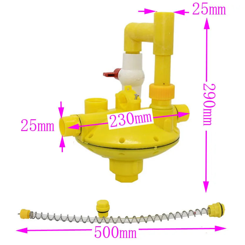 1 Pcs Poultry Chiken Duck Quail Pigeon Water Supply Line Pressure Reduce Valve System Waterline Chicken Drinker Water Coop Kit