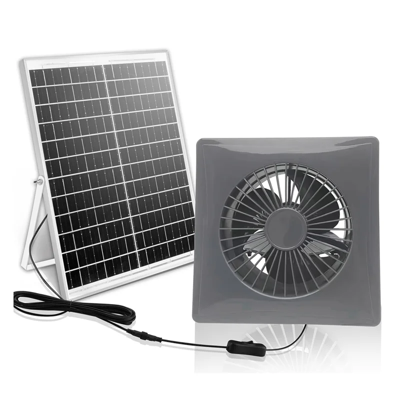 Ventilador Solar Silencioso 4" 8W para Gallineros e Invernaderos