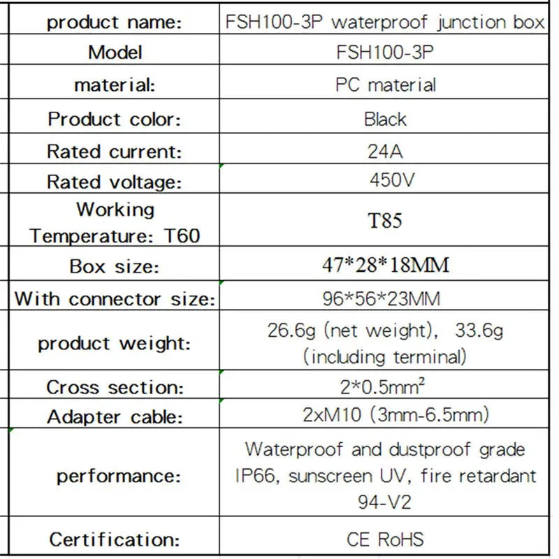 Junction Box Mini Outdoor Waterproof Ip66 Terminals One In Two Out Waterproof Box Plastic Corrosion Resistant Black Junction