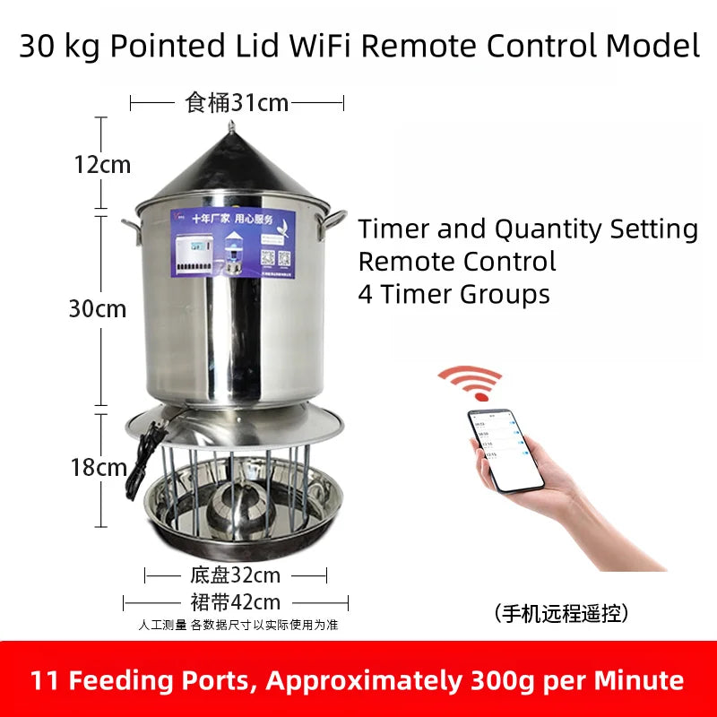 Comedero Automático para Pollos con WiFi y Energía Solar