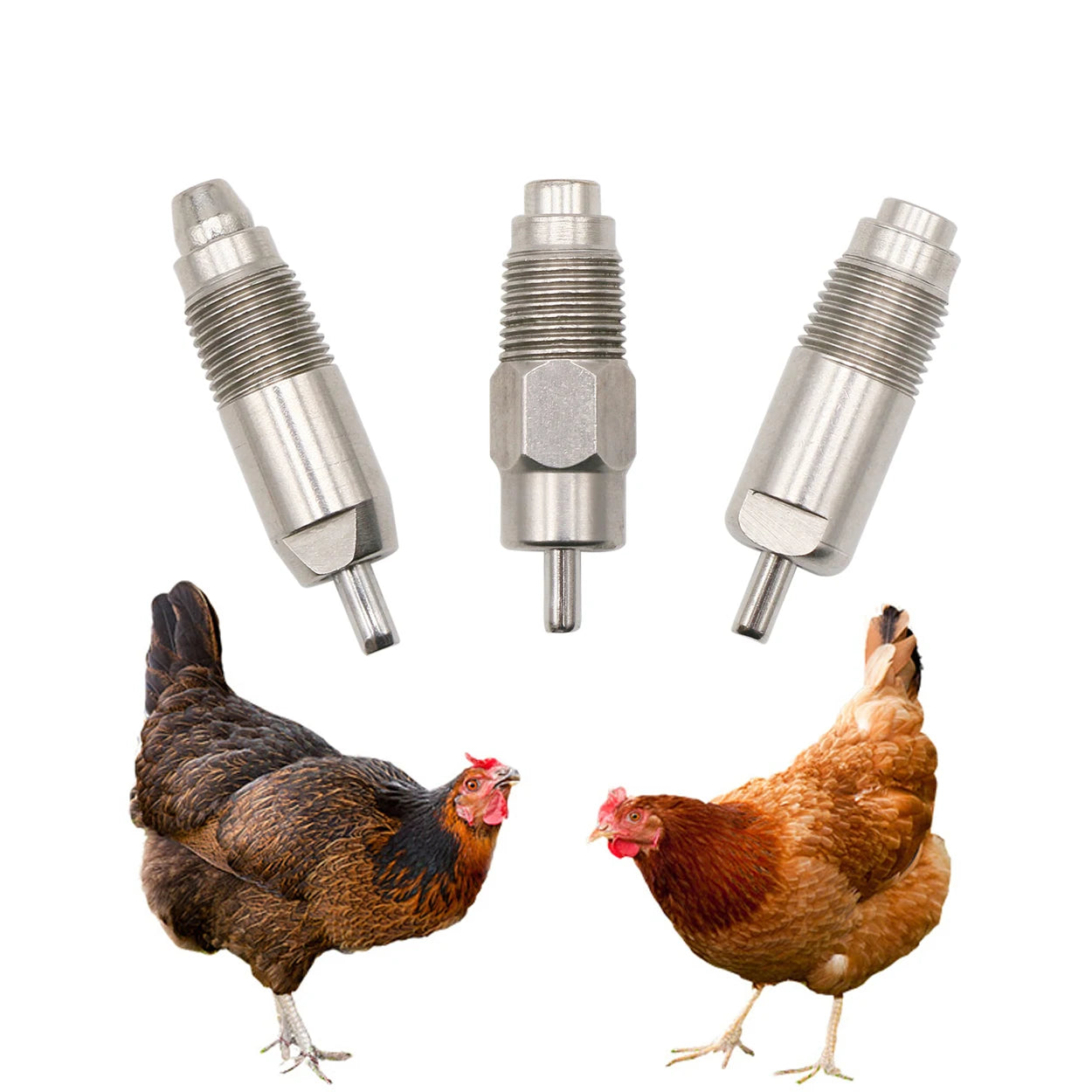 20 Pcs Poultry farms Stainless Steel Chicken Rabbit Nipple Drinkers 360 Degree Nipple Drinker Poultry Feeding Equipment