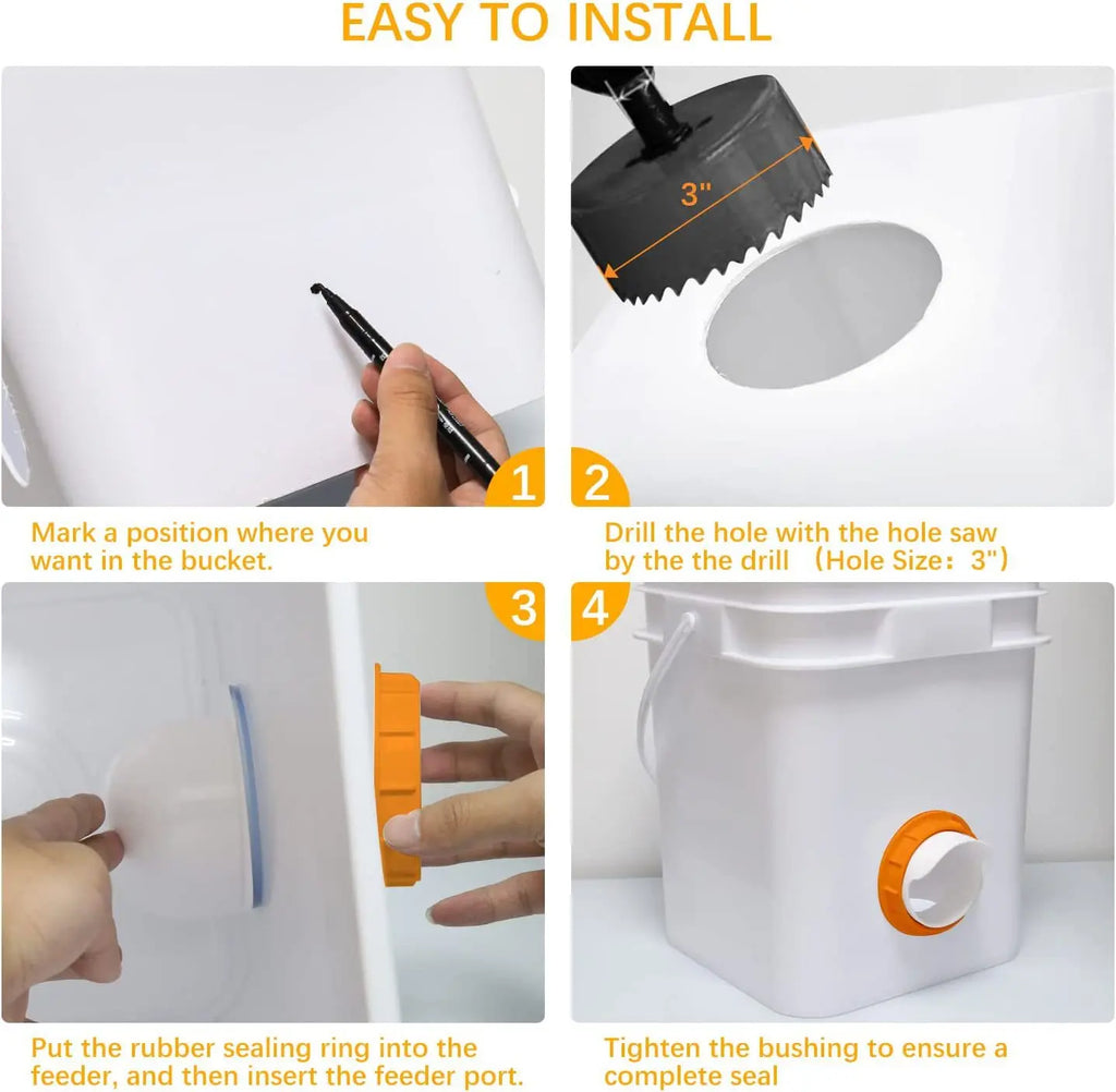 Poultry Pro Feeder Rainproof Chicken Feeder DIY Automatic Poultry Feed Bucket Self Gravity Feeding Of Chicken And Duck