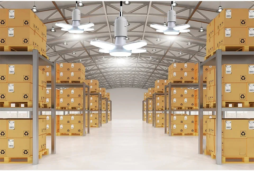 LED 4 Leaf Bulb E27 Collapsible Warm White Light Pendant Light Storage Garage Kitchen Lighting High Brightness Remote Control