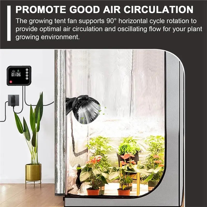 Ventilador Eléctrico con Clip 360° para Gallinero