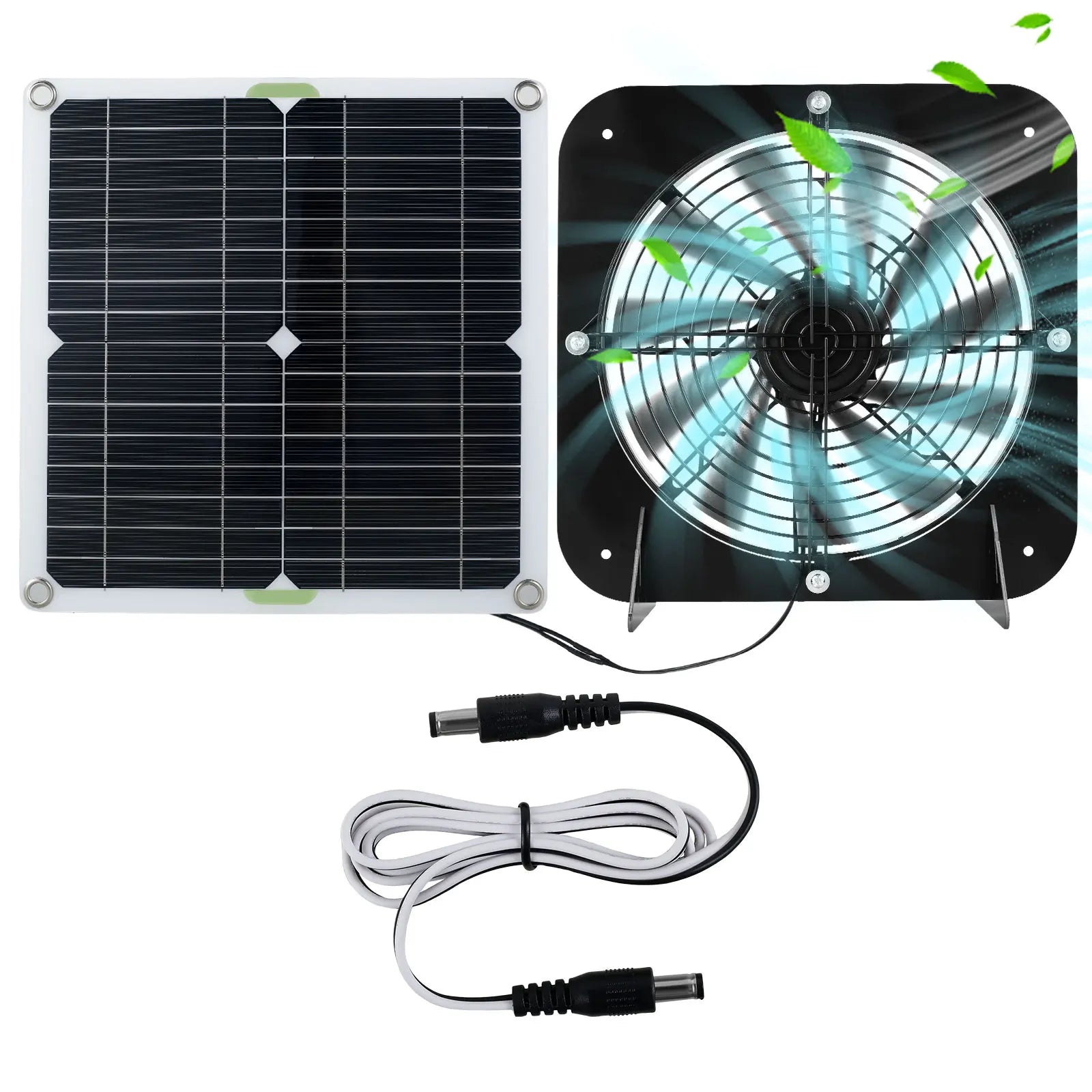 Kit Ventilador Solar 13,5" 100W para Gallineros e Invernaderos