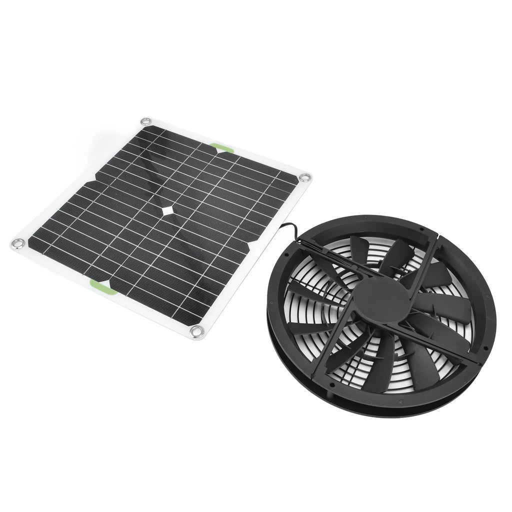 Kit Ventilador Solar 100W 10" para Gallinero e Invernadero
