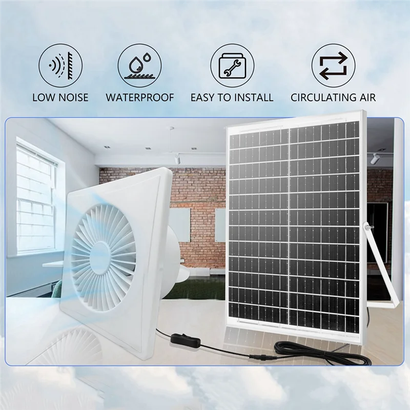 Ventilador Solar Silencioso 6" para Gallinero