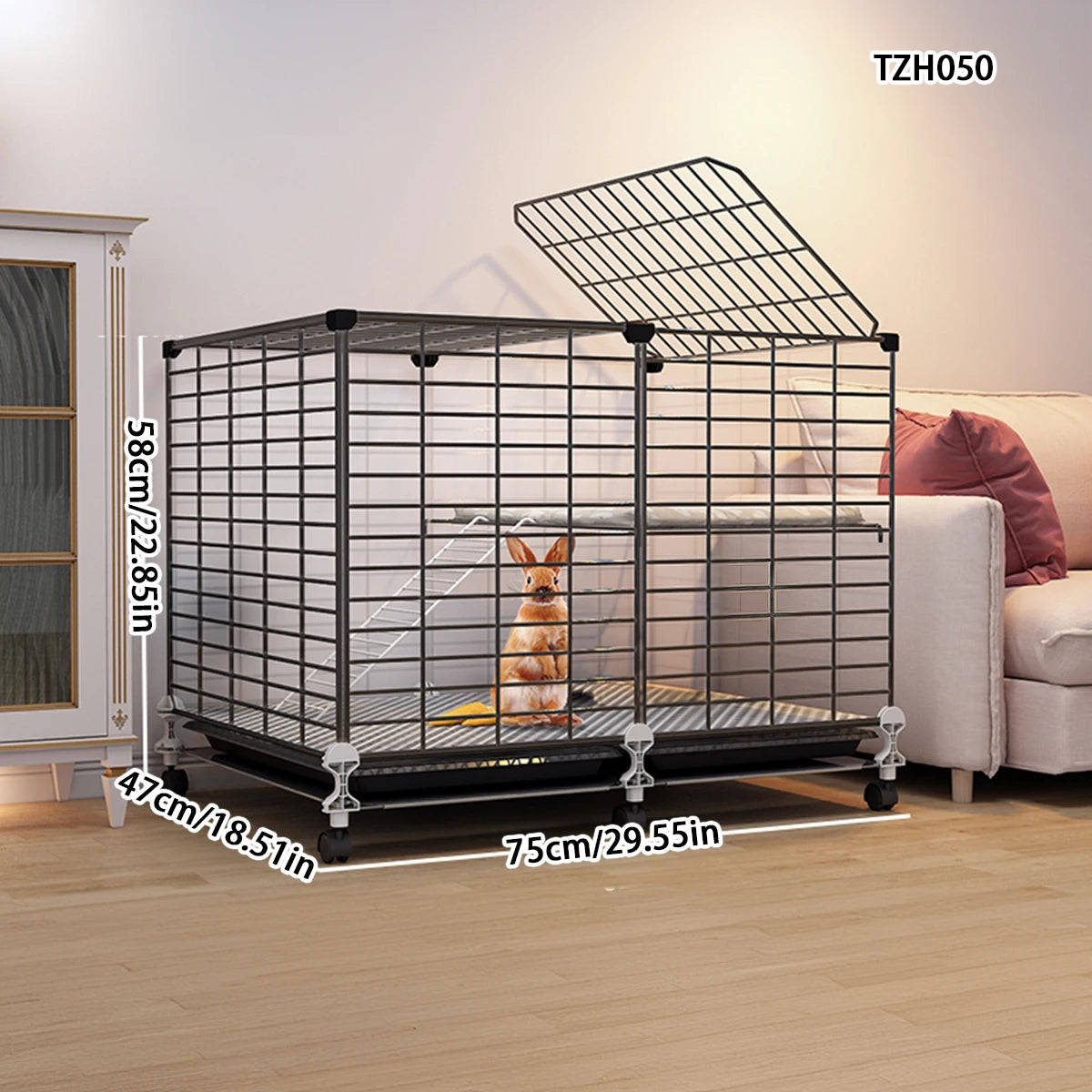 Jaula Doble para Conejos con Bandeja