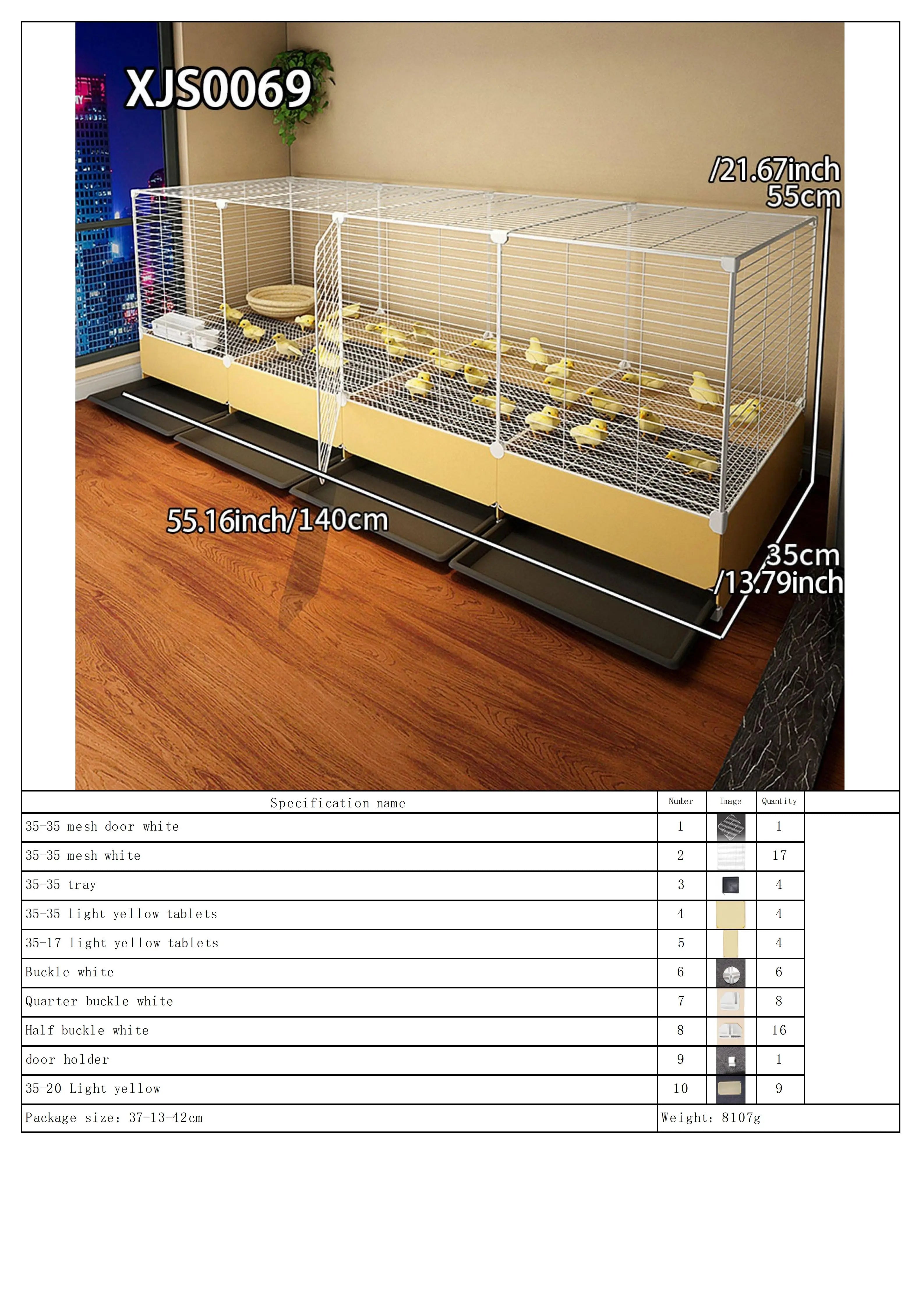 Jaula Metálica Amplia para Cría de Gallinas
