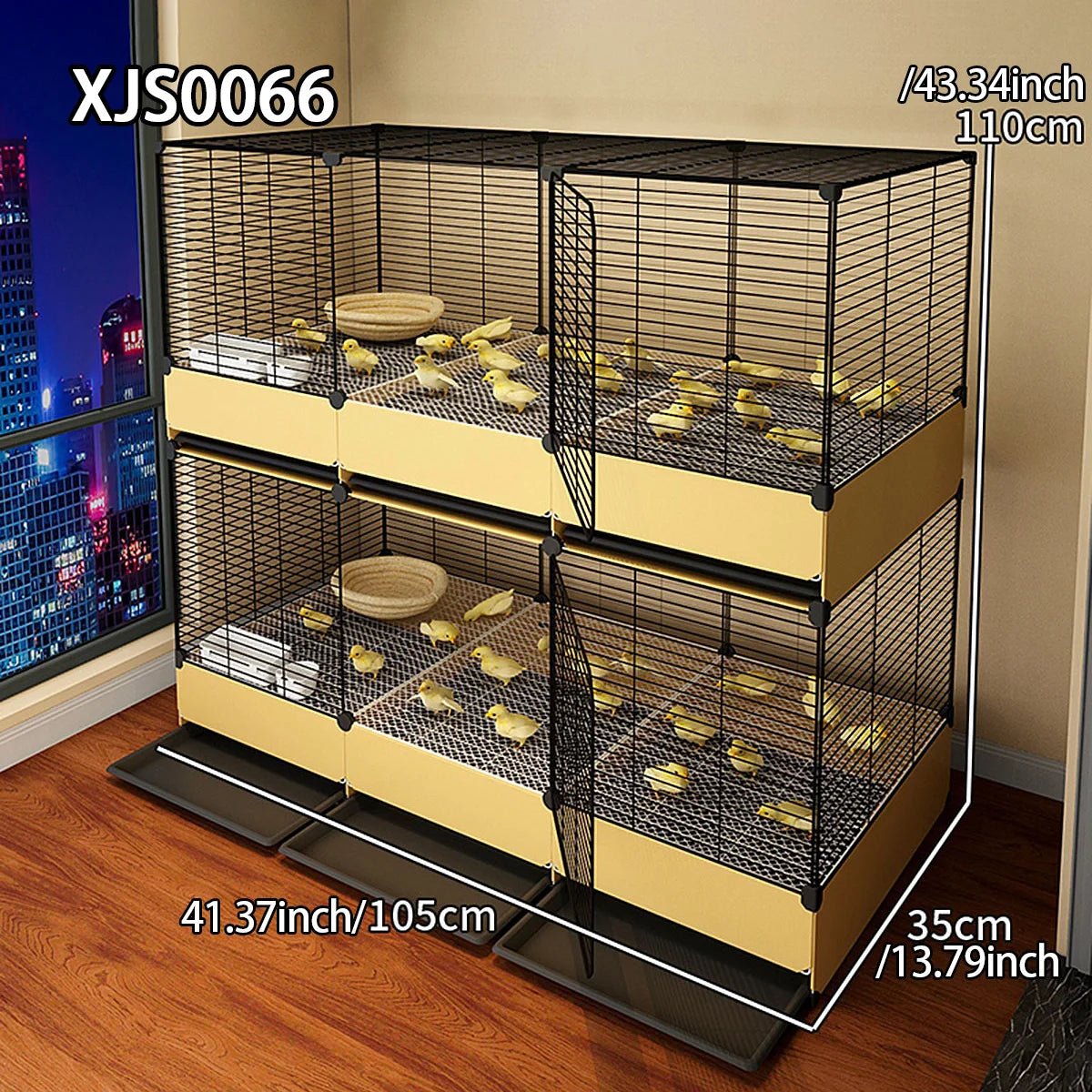 Jaula Metálica Amplia para Cría de Gallinas