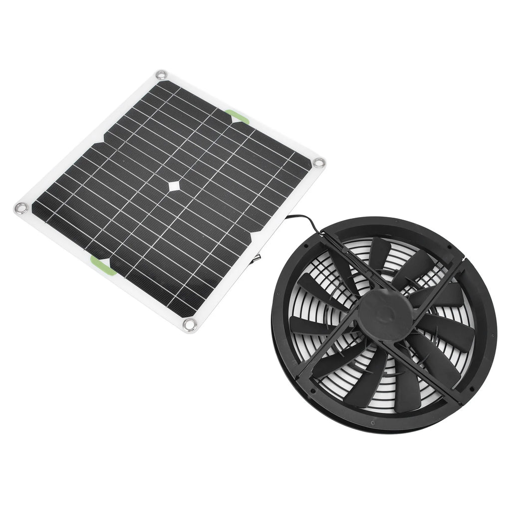 Kit Ventilador Solar 100W 10" para Gallinero e Invernadero