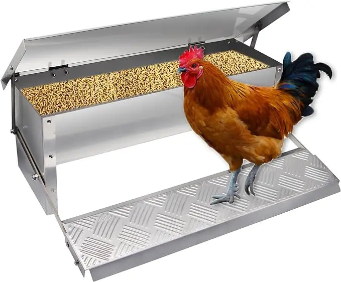 Comedero Automático de Acero Inoxidable 11LB para Gallinas