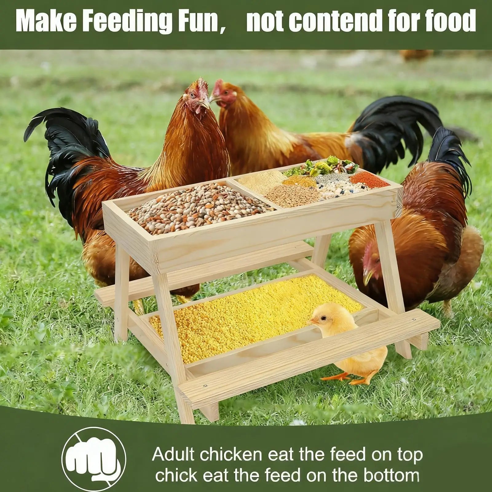 Mesa de Alimentación Doble Capa para Gallinas