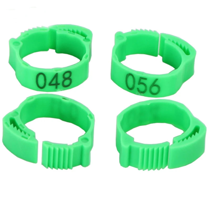 Anillos para patas de pollo, cierre de etiqueta de plástico ajustable para patas de aves de corral, Clip de trinquete Digital, herramienta de alimentación para granja de patos, palomas y gansos, 25/100