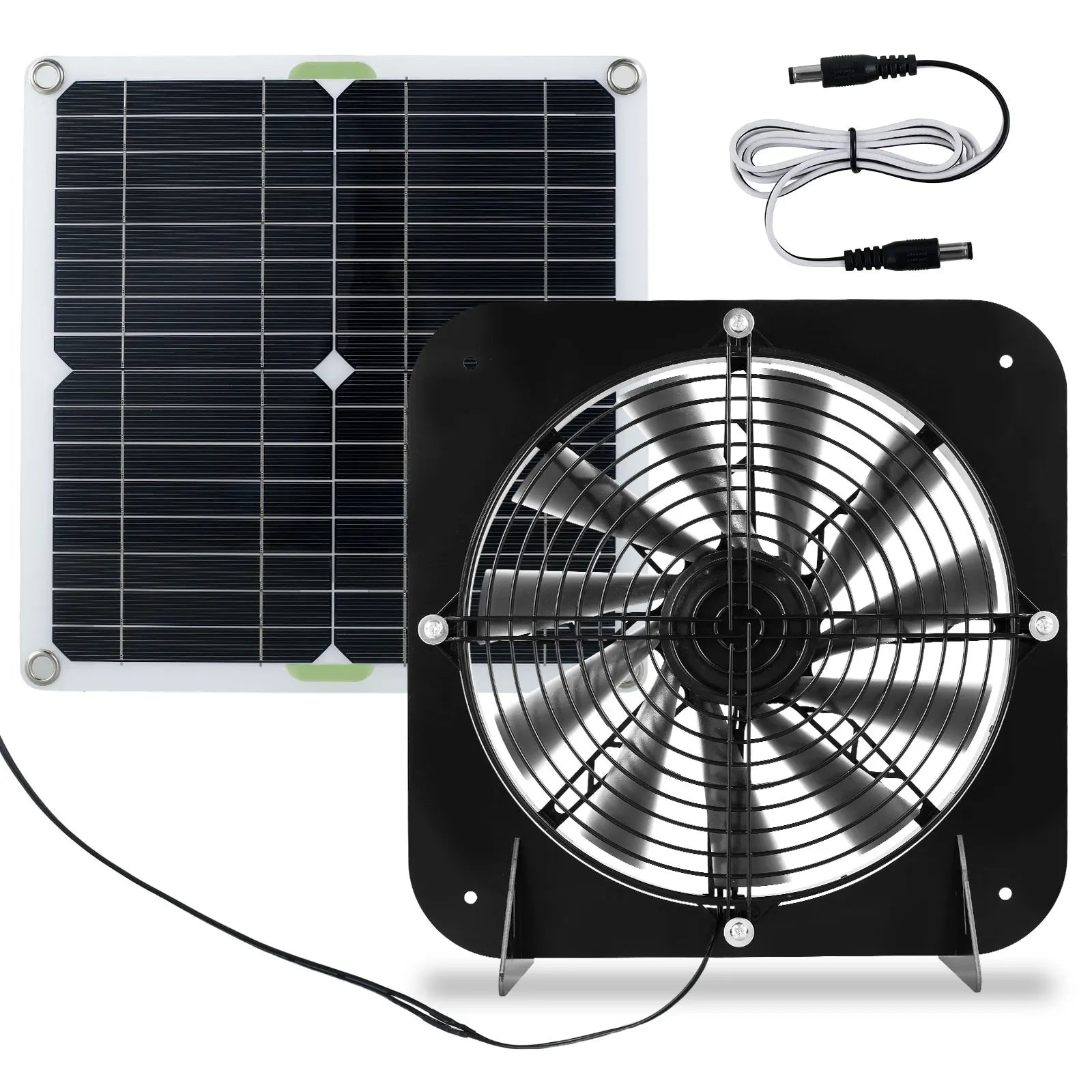 Kit Ventilador Solar 13,5" 100W para Gallineros e Invernaderos