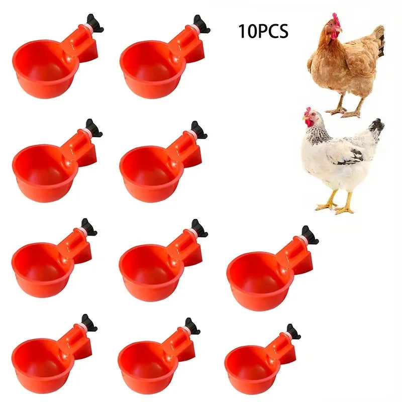 Cuenco para beber pollo, dispensador de agua automático para aves de corral, dispensador de agua automático para palomas, cuenco de alimentación para pollitos pequeños, 2/10 Uds.