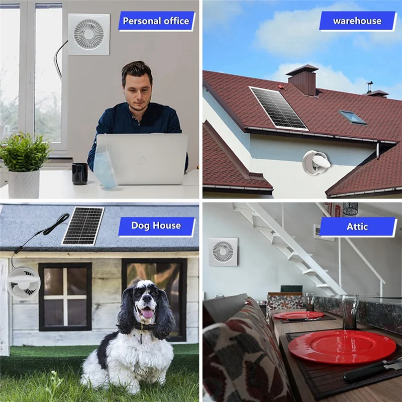 Ventilador Solar Silencioso 6" para Gallinero