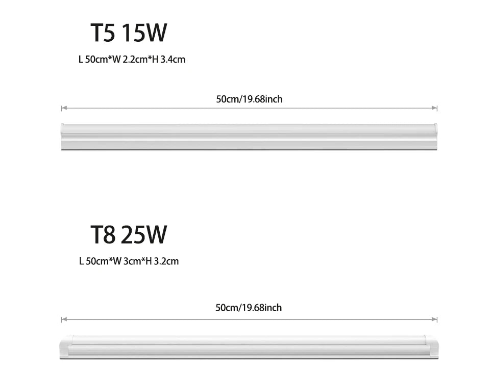220V T5 15W/T8 25W LED Tube Aluminum Bar Hight Brightness Energy-Saving Fluorescent Tubes For Hotel Mall Cafe Office Lighting