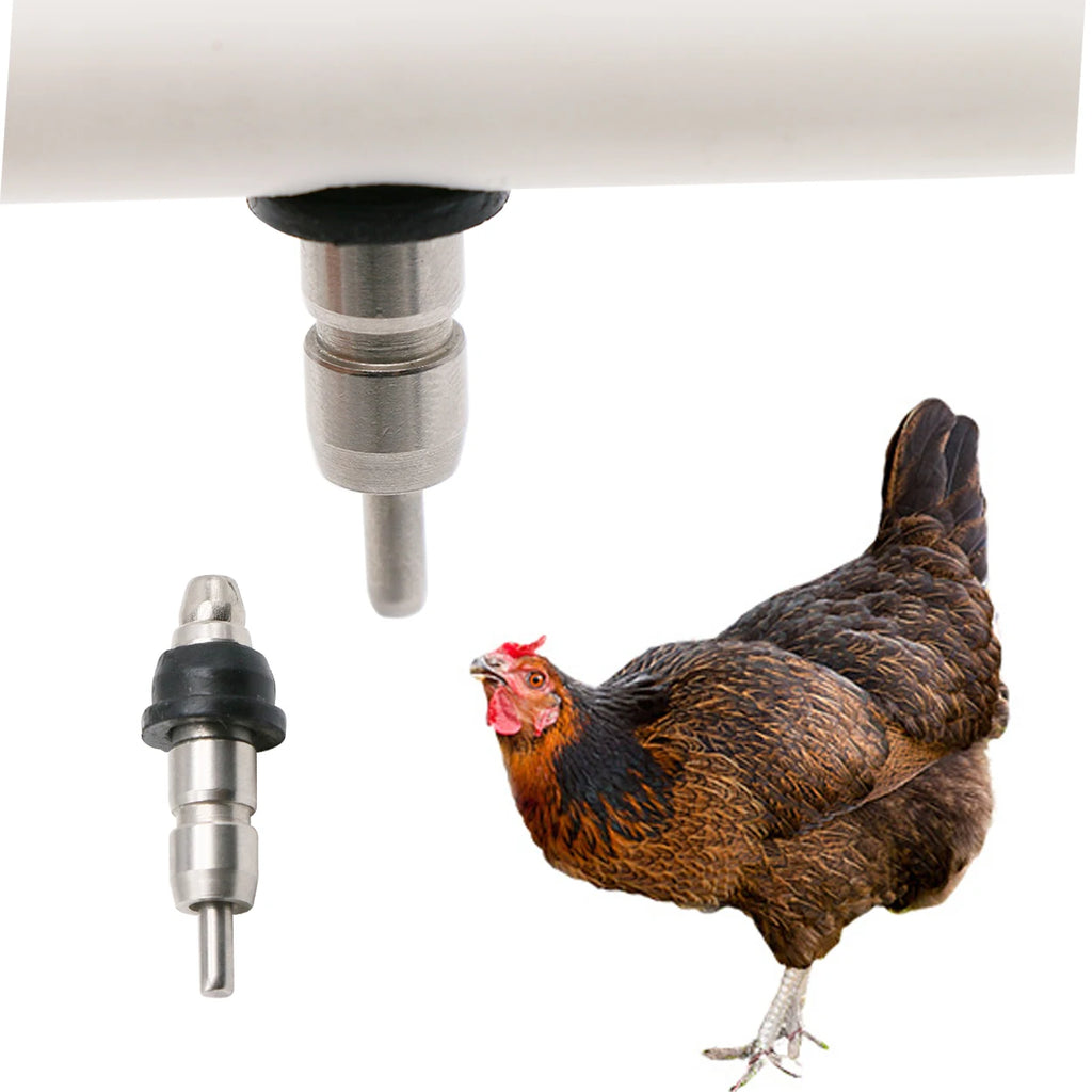 20 Pcs Poultry farms Stainless Steel Chicken Rabbit Nipple Drinkers 360 Degree Nipple Drinker Poultry Feeding Equipment