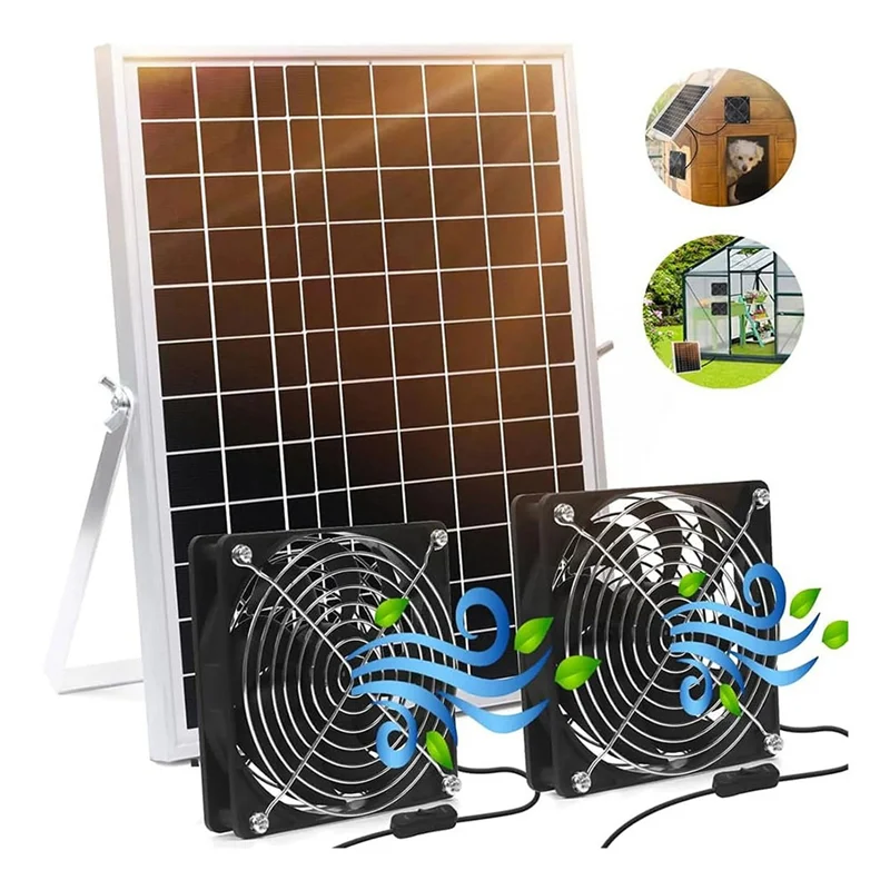 Ventilador Solar B84B 15W Dual para Gallineros e Invernaderos