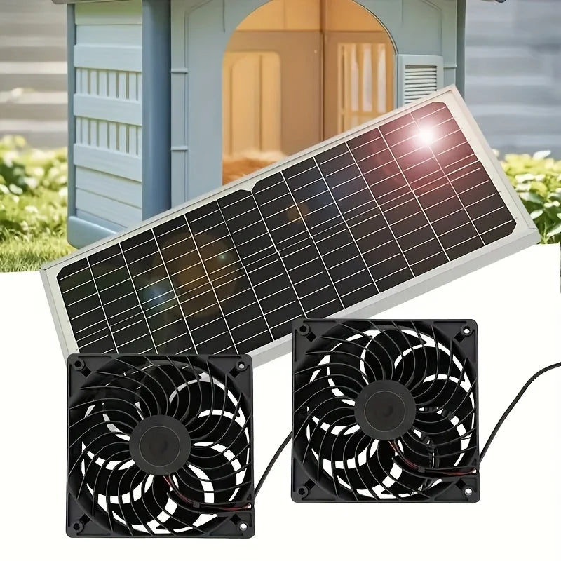 Ventilador Solar Doble 30W para Gallinero e Invernadero