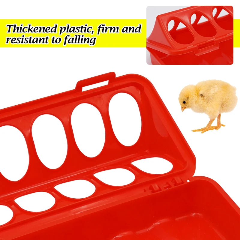 Poultry Double Row Ground Feeder, Chicken Bird Pigeon Flip-Top Anti-Spread Rearing Trough, Farm Breeding Feeding Bucket 20/30cm