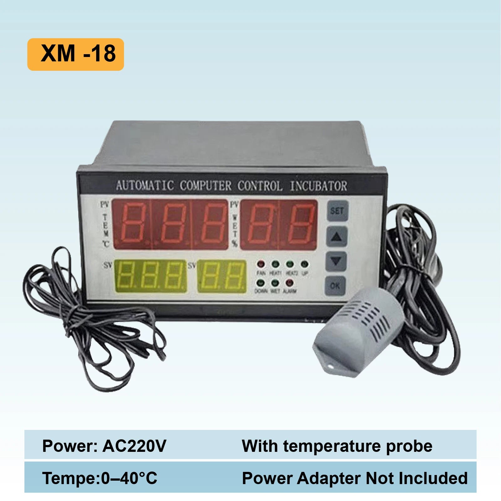 Controlador Digital de Temperatura y Humedad para Incubadora