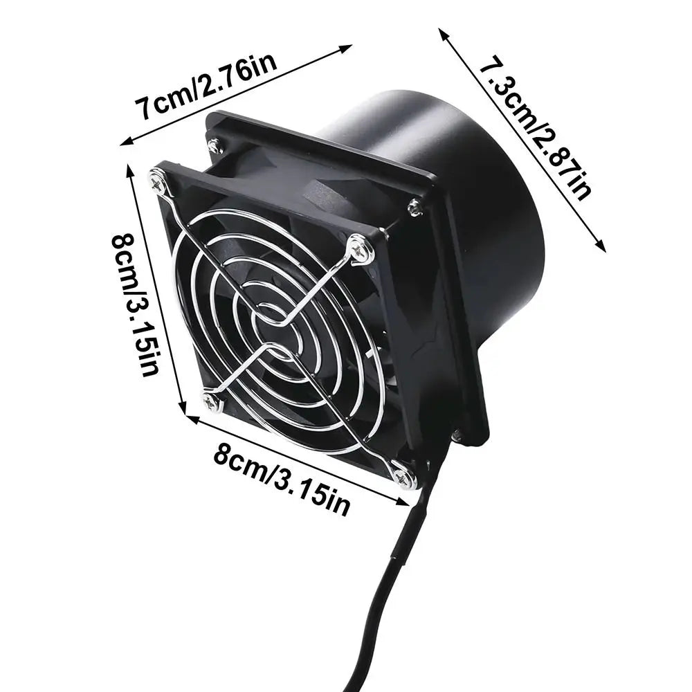 1Pcs Adjustable Speed USB Exhaust Fan Duct Air Ventilation with Pipe Air Blower Simple Mini Fume Absorber