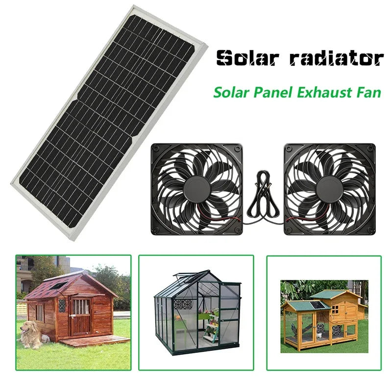 Extractor Solar Doble para Gallinero e Invernadero