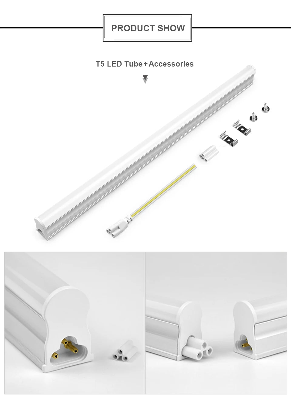 220V T5 15W/T8 25W LED Tube Aluminum Bar Hight Brightness Energy-Saving Fluorescent Tubes For Hotel Mall Cafe Office Lighting