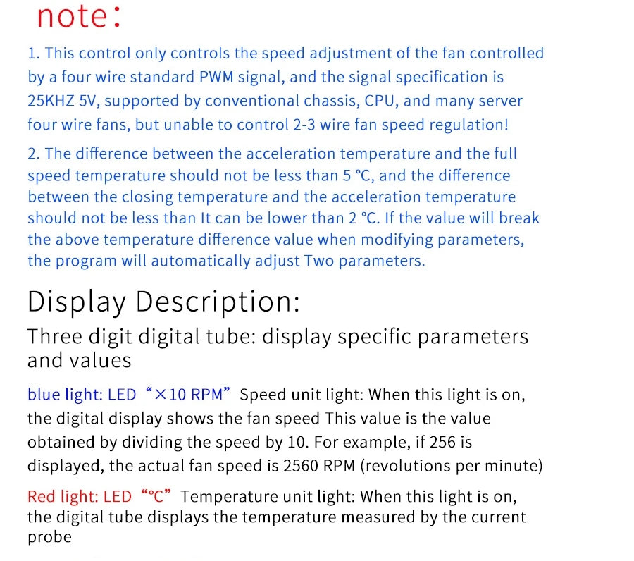 12V 4-Wire PWM Fan Controller – Temperature-Controlled Speed Regulator with Digital Display & 3A On/Off Switch