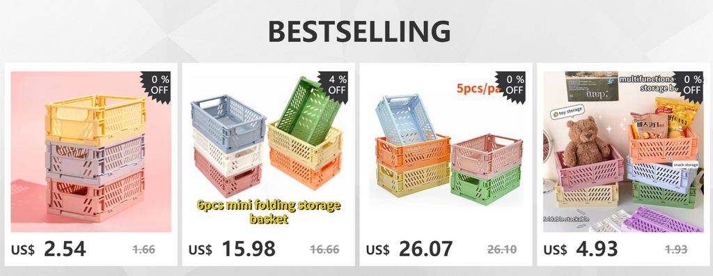Plastic Foldable Storage Crate Folding Box Basket Stackable Cute Makeup Jewellery Toys Boxes for Storage Box Organizer Portable