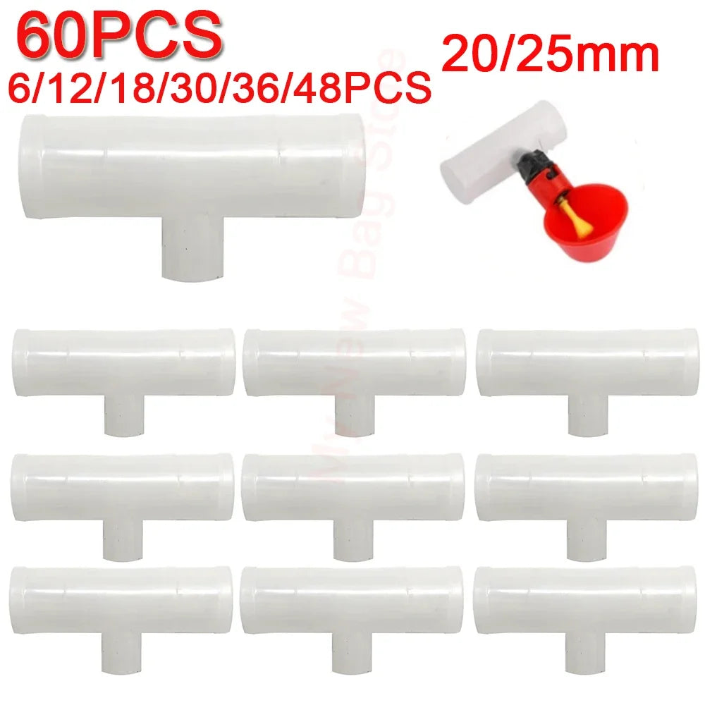 Copas Bebedero Automático con Conector T para Gallinas