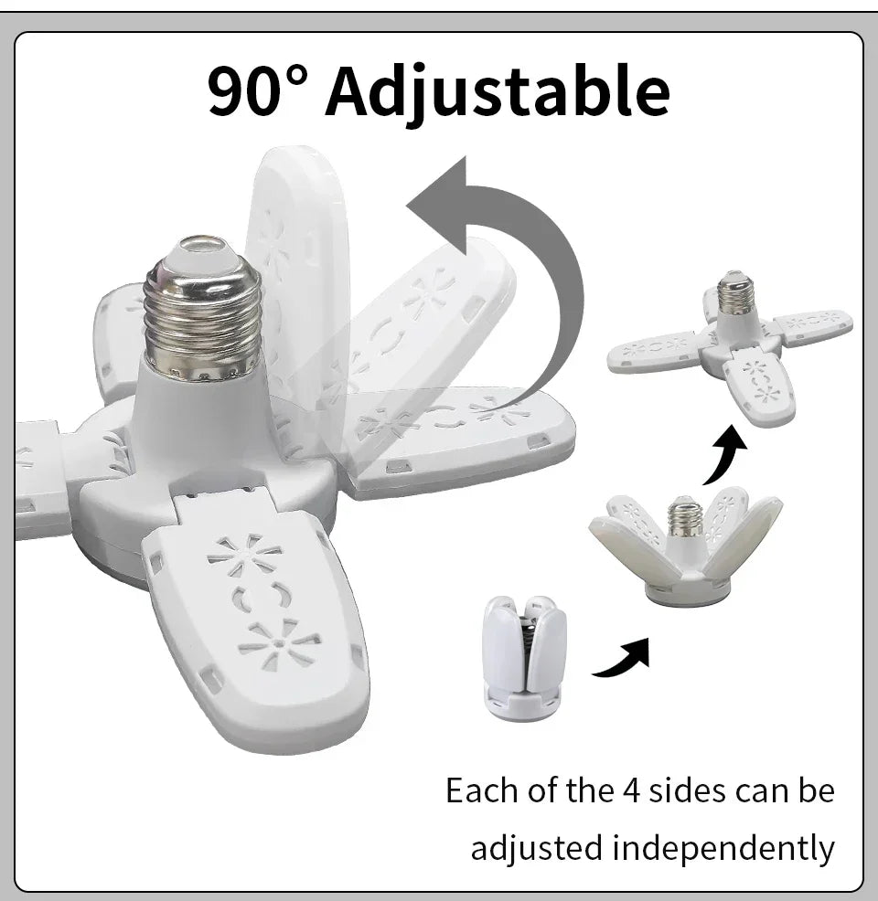 LED 4 Leaf Bulb E27 Collapsible Warm White Light Pendant Light Storage Garage Kitchen Lighting High Brightness Remote Control