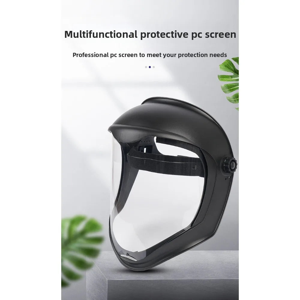 Full Face Protective Safe Mask, Anti Fog, Anti Impact, Anti Splash, Head Mounted Transparent Dust-proof and Oil Fume Proof Mask