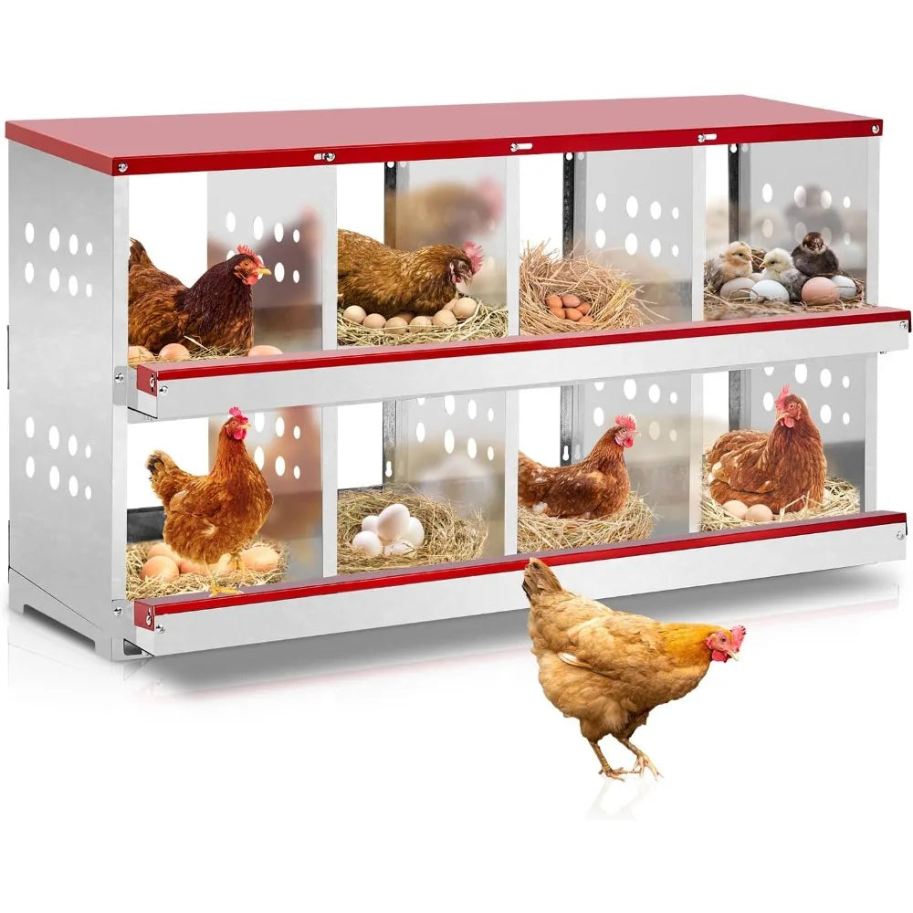 Caja de Nidificación para Gallinas 8 Compartimentos