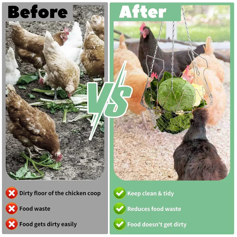 Comedero Colgante de Acero Inoxidable para Aves