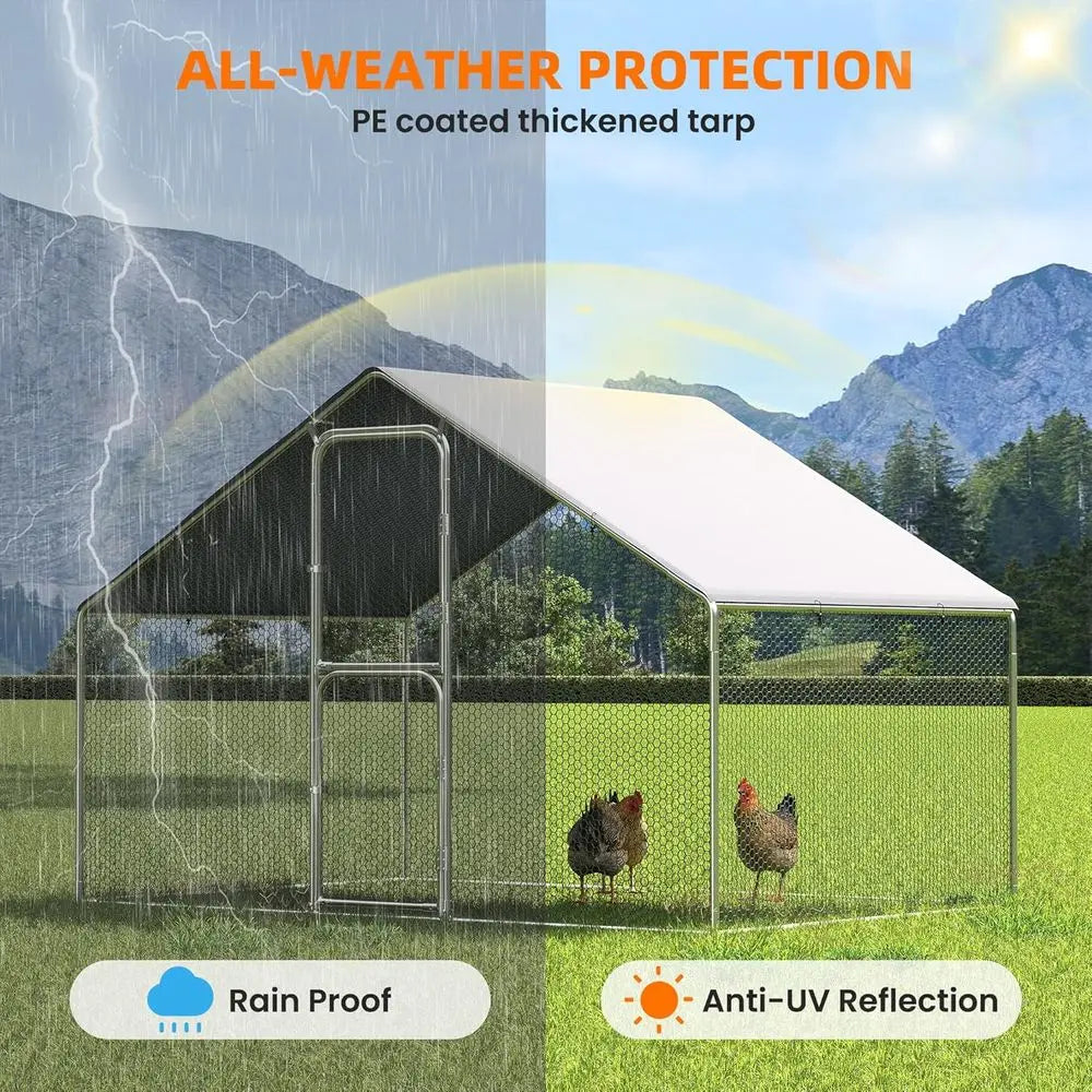 Gallinero Exterior Resistente para 10-15 Pollos