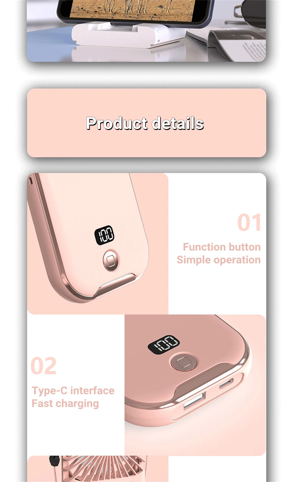 Foldable Hanging Neck Fan Cooling Desktop Refrigeration Handheld USB Mini Fan Camping Mute Ventilador Air Cooler for Sports