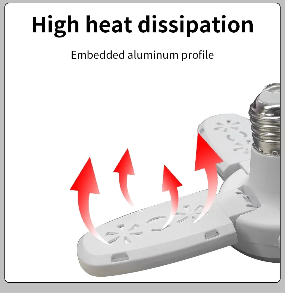 LED 4 Leaf Bulb E27 Collapsible Warm White Light Pendant Light Storage Garage Kitchen Lighting High Brightness Remote Control