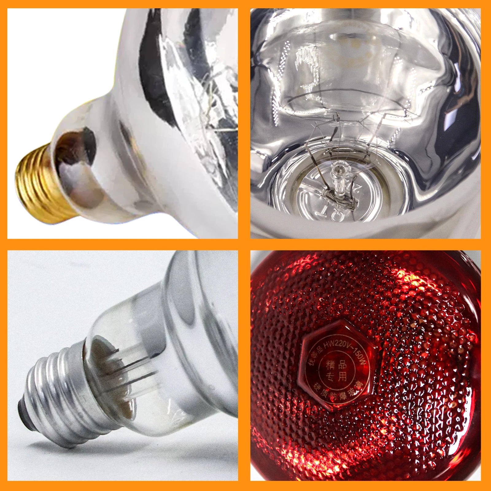 Lámpara Calor Infrarroja E27 para Aves