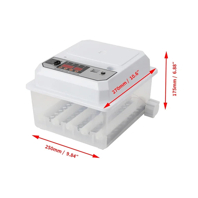 16 Eggs Farm Poultry Fully Automatic Turning Egg Incubator Dual-Electric Mini Household Brooder for Chicken Goose Duck Birds